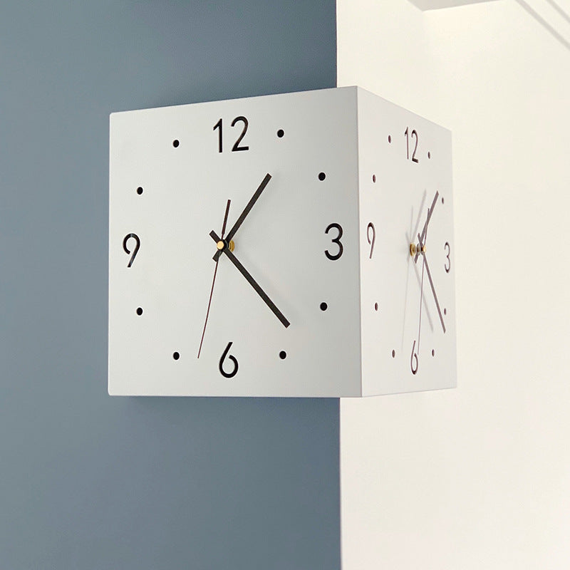 Nuevo reloj de pared lámpara luminosa creativa de doble cara para la esquina de la sala de estar