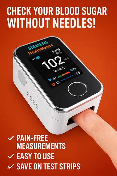 DE LUXE Non-Invasive Blood Glucose Monitor — 5-Second Readout | Bayer - 99% Accuracy 8-1