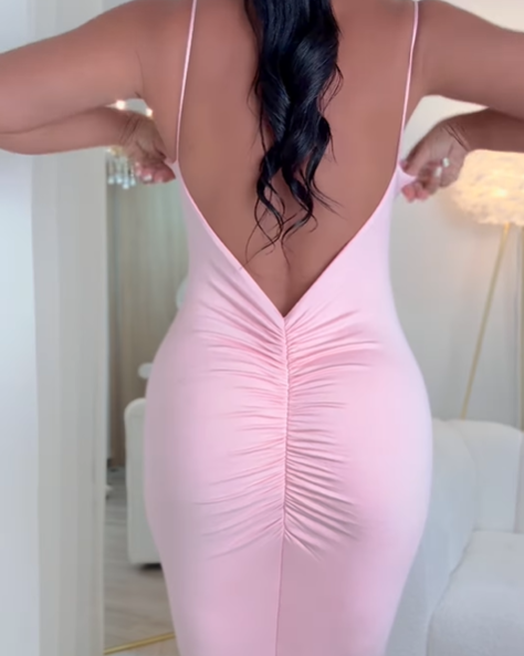 Fitted Dress with Open Back