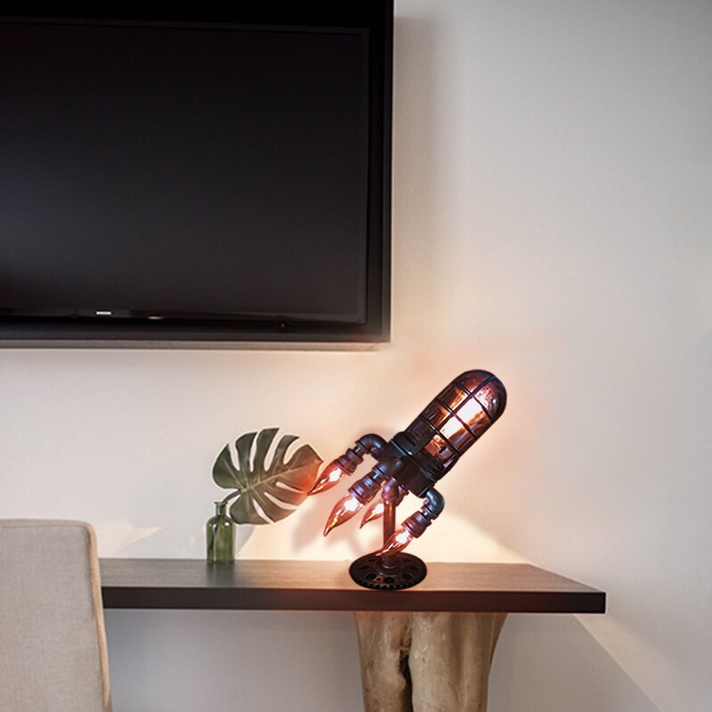 Cosmic Glow Retro Rocket Lamp