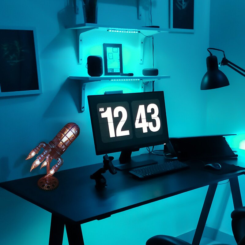 Cosmic Glow Retro Rocket Lamp