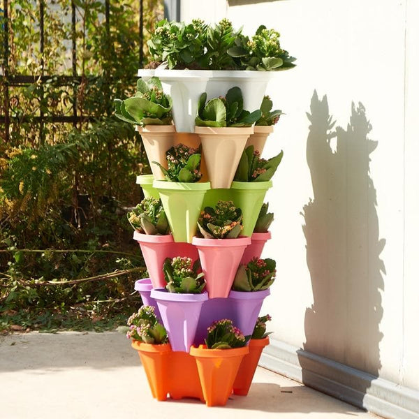 (1+1 FREE) Vertical Stacking Plant Pots - beumoonshop