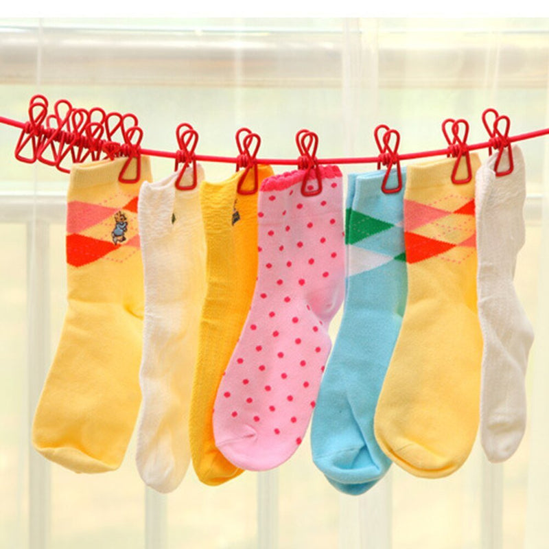 12 Clips Travel Elastic Clothesline - beumoonshop