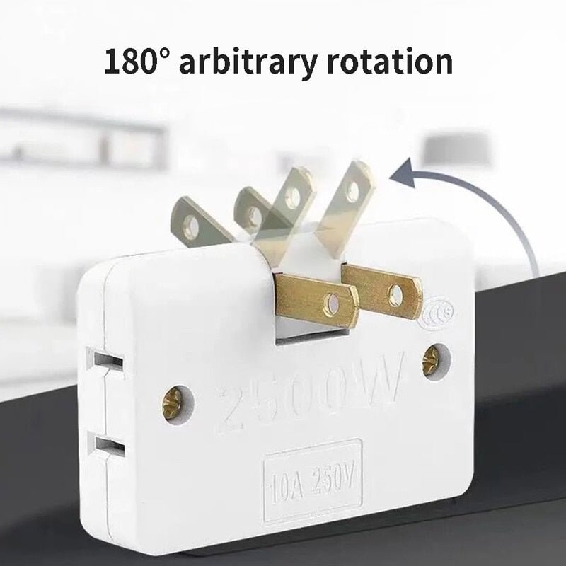 180 Rotating 3 Way Flat Wall Outlet - beumoonshop