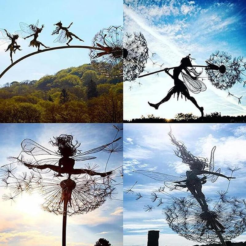 Dancing Fairy Statue Steel Garden - beumoonshop