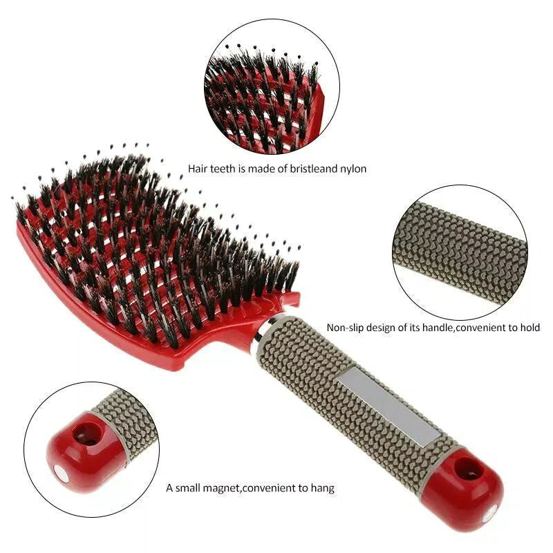 Detangler Bristle Nylon Hairbrush - beumoonshop