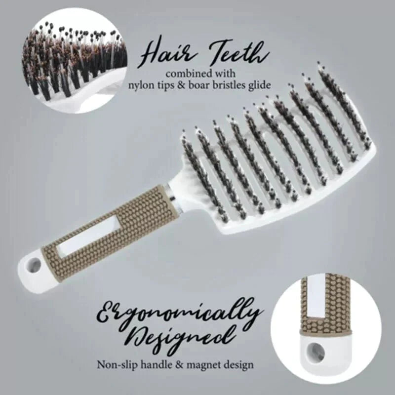 Detangler Bristle Nylon Hairbrush - beumoonshop