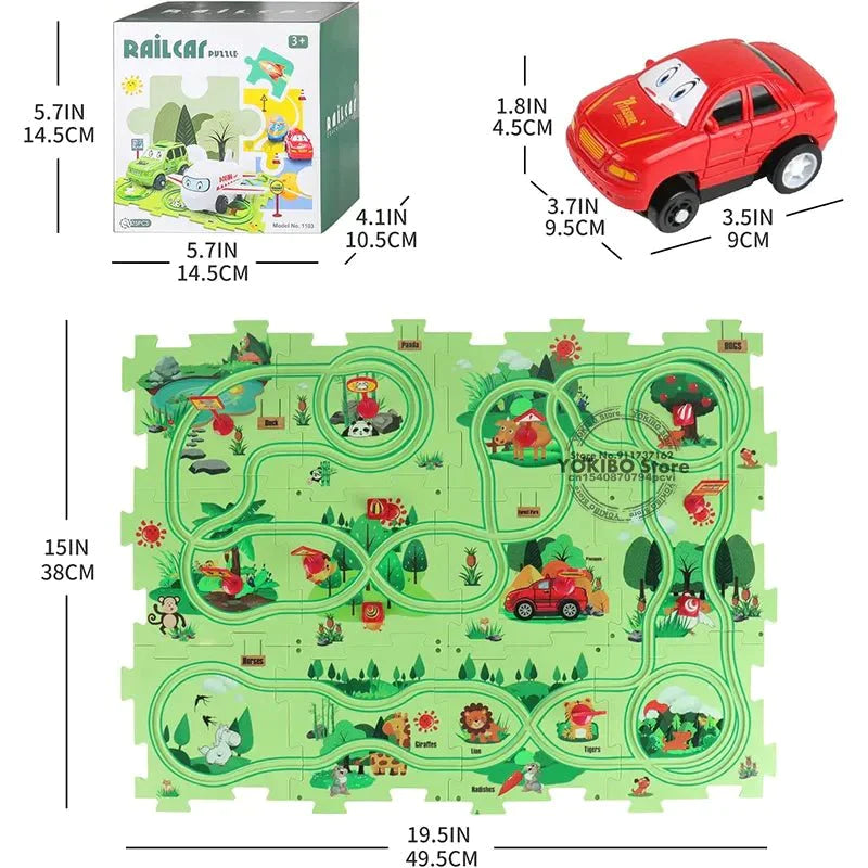 Educational Puzzle Track Car - beumoonshop