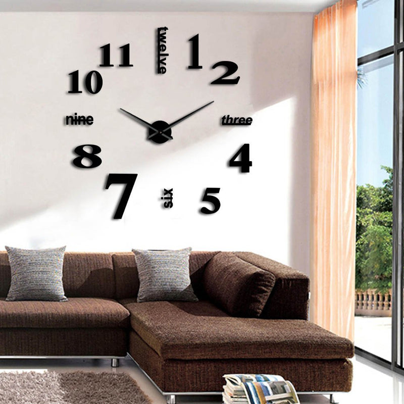 Large 3D DIY Wall Clock - beumoonshop